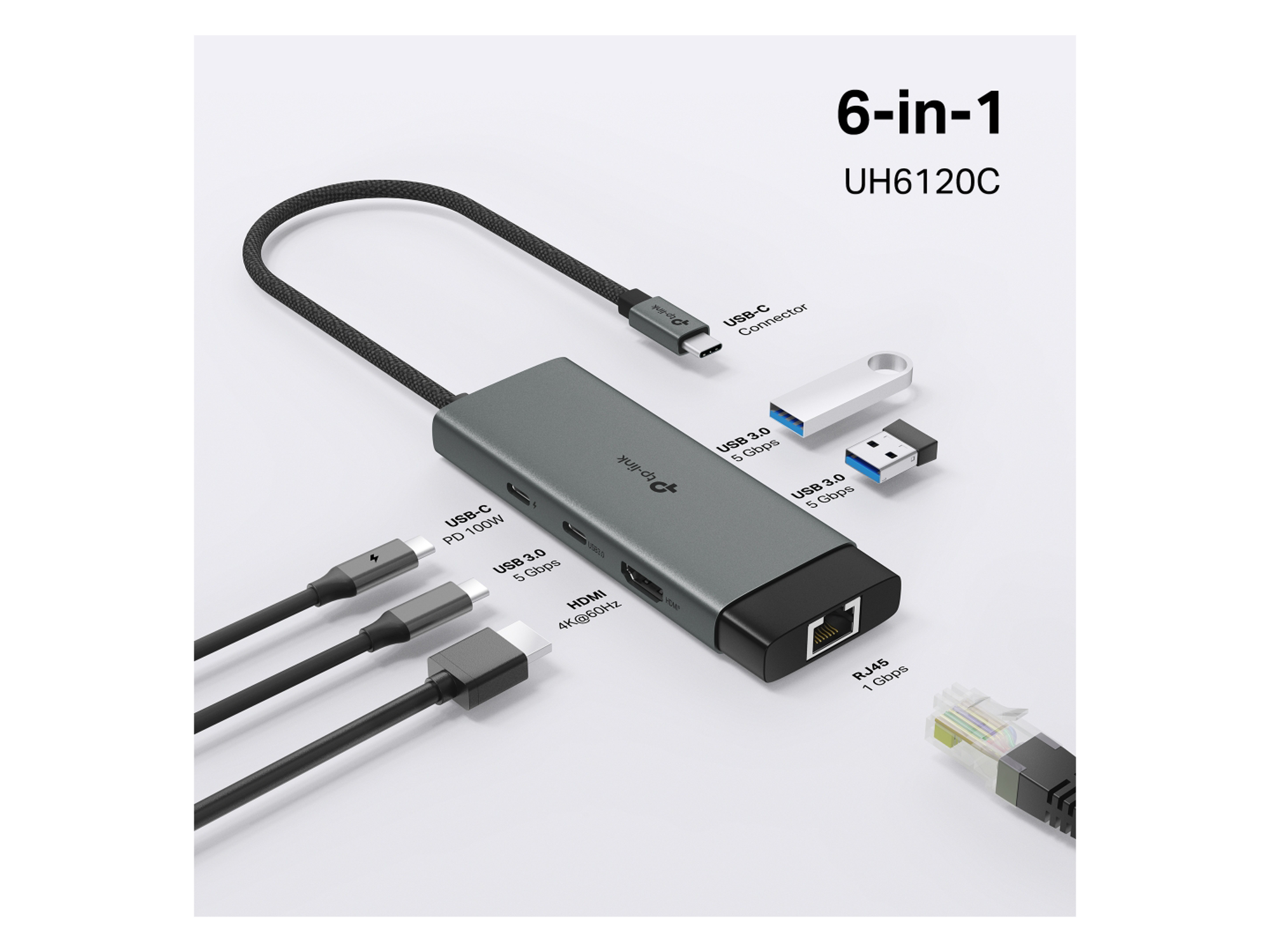 تي بي لينك UH6120C محول ذات 6 مداخل - أفضل سعر