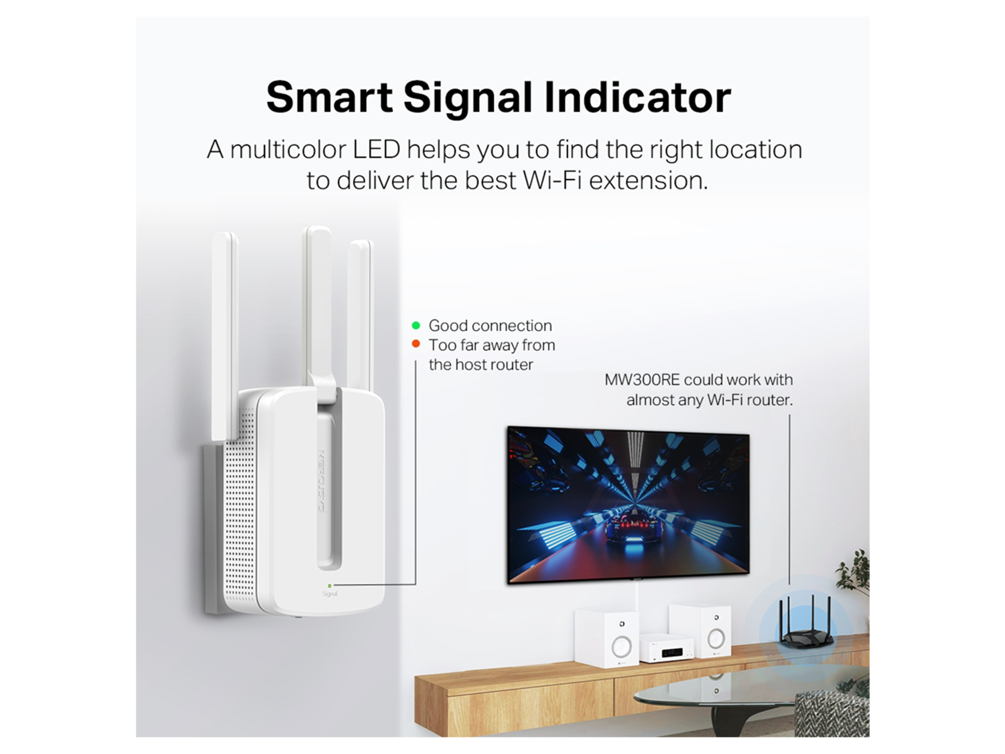 Tp-Link Mercusys MW300RE  300 Mbps Wi-Fi Range  Extender - Best Prices