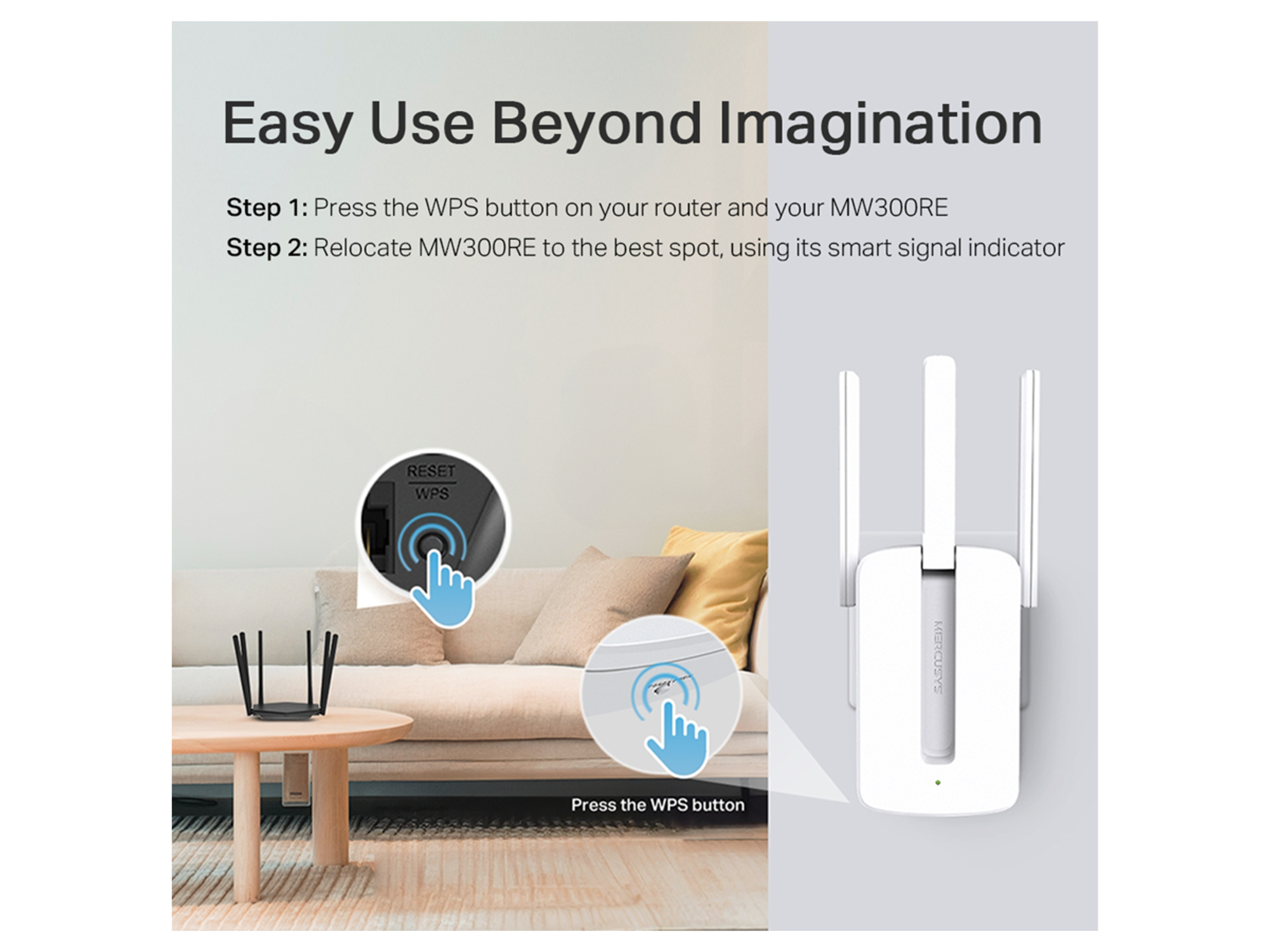 Tp-Link Mercusys MW300RE  300 Mbps Wi-Fi Range  Extender - Best Prices