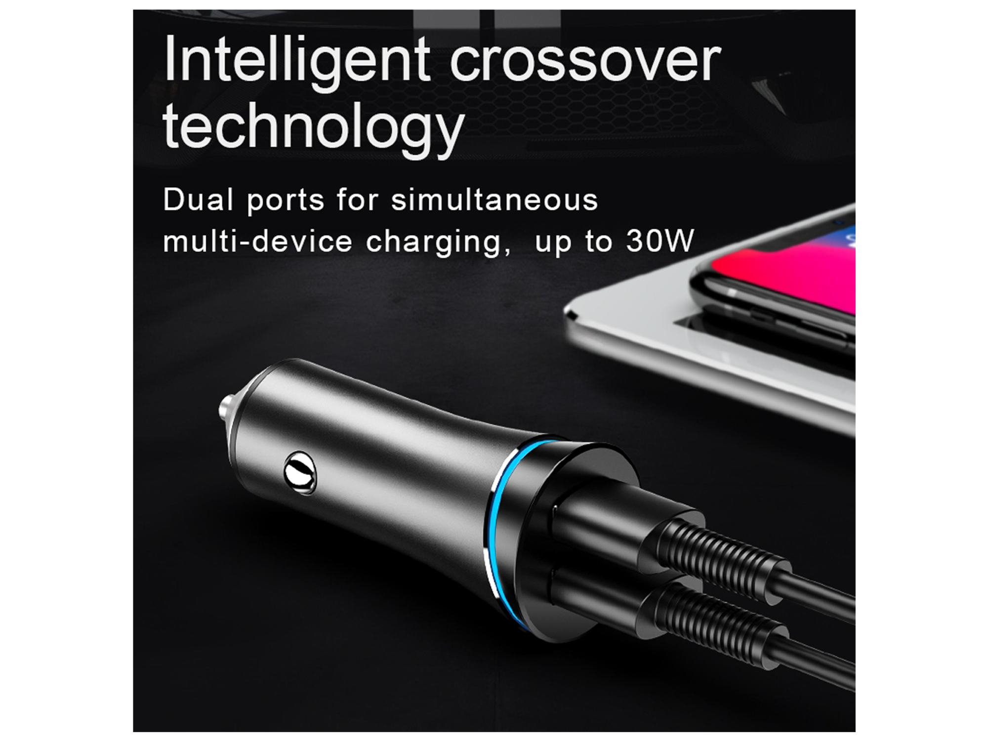 جوي رووم JR-C08 شاحن سيارة من سلسلة Extreme Speed بمنفذي USB QC3.0 و2.4A - أفضل سعر