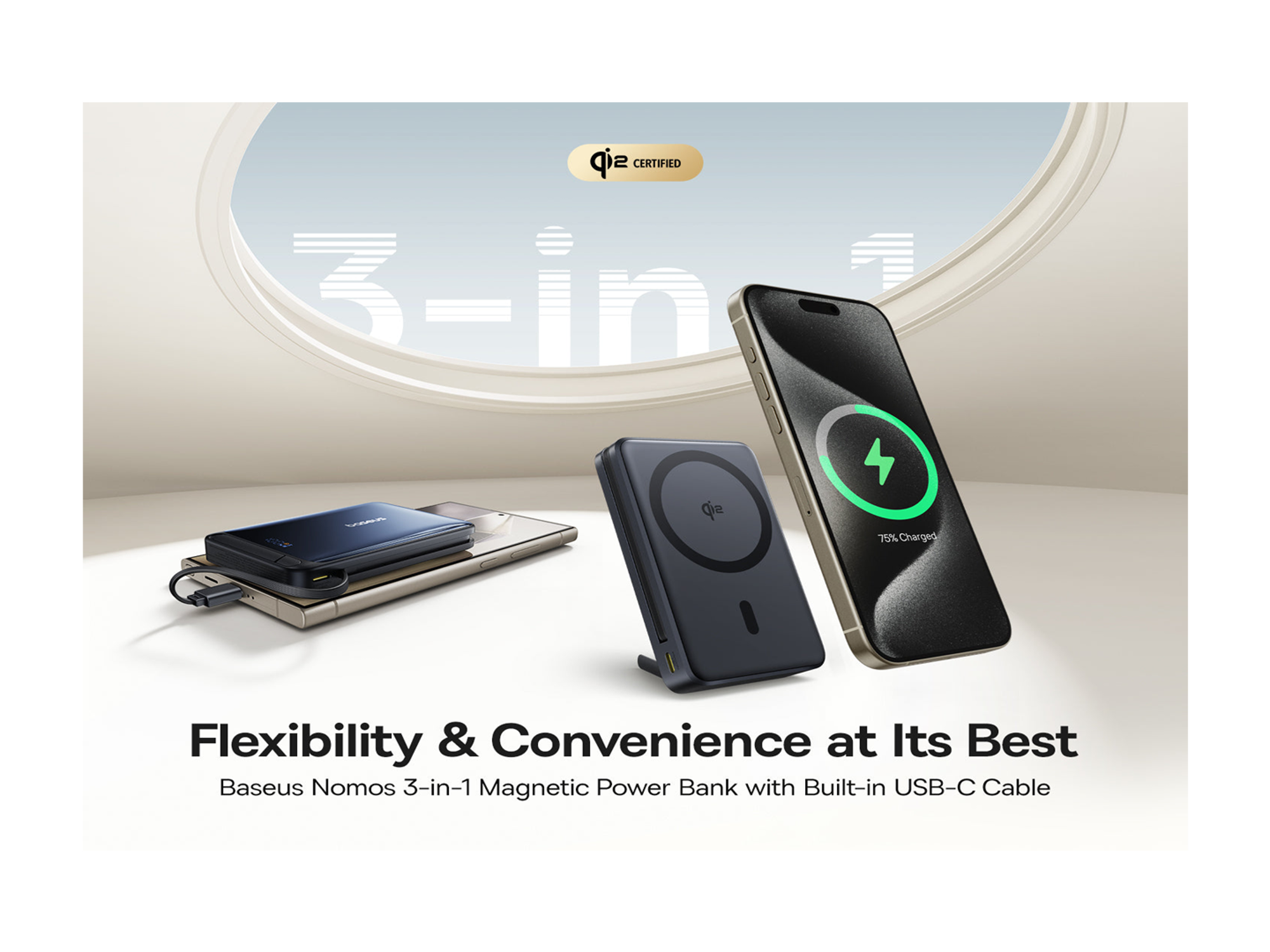 Baseus Nomos 3-in-1 Qi2 Magnetic Power Bank 45W - Best Prices