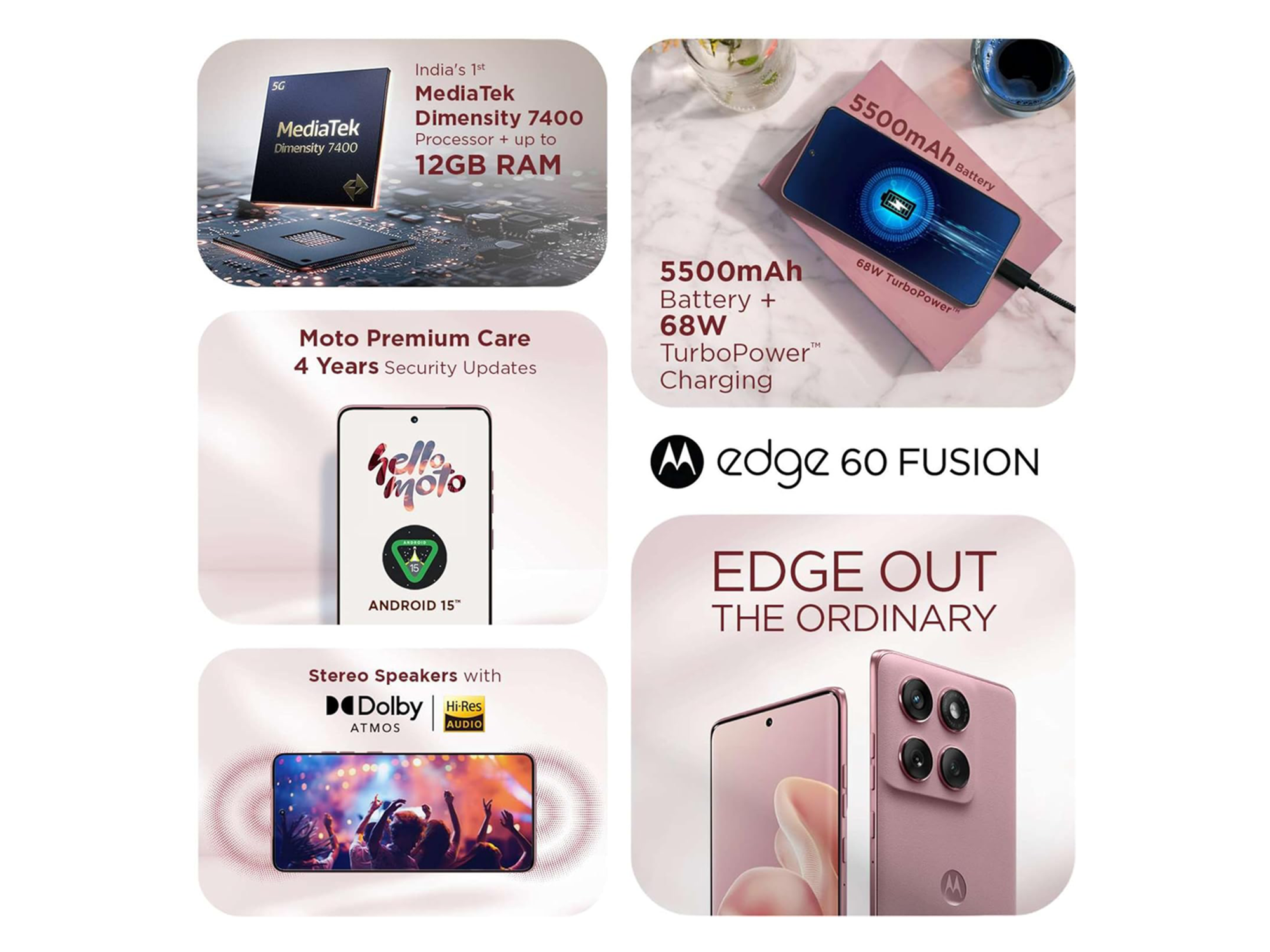 موتورولا Edge 60 Fusion 5G بأفضل سعر في الأردن