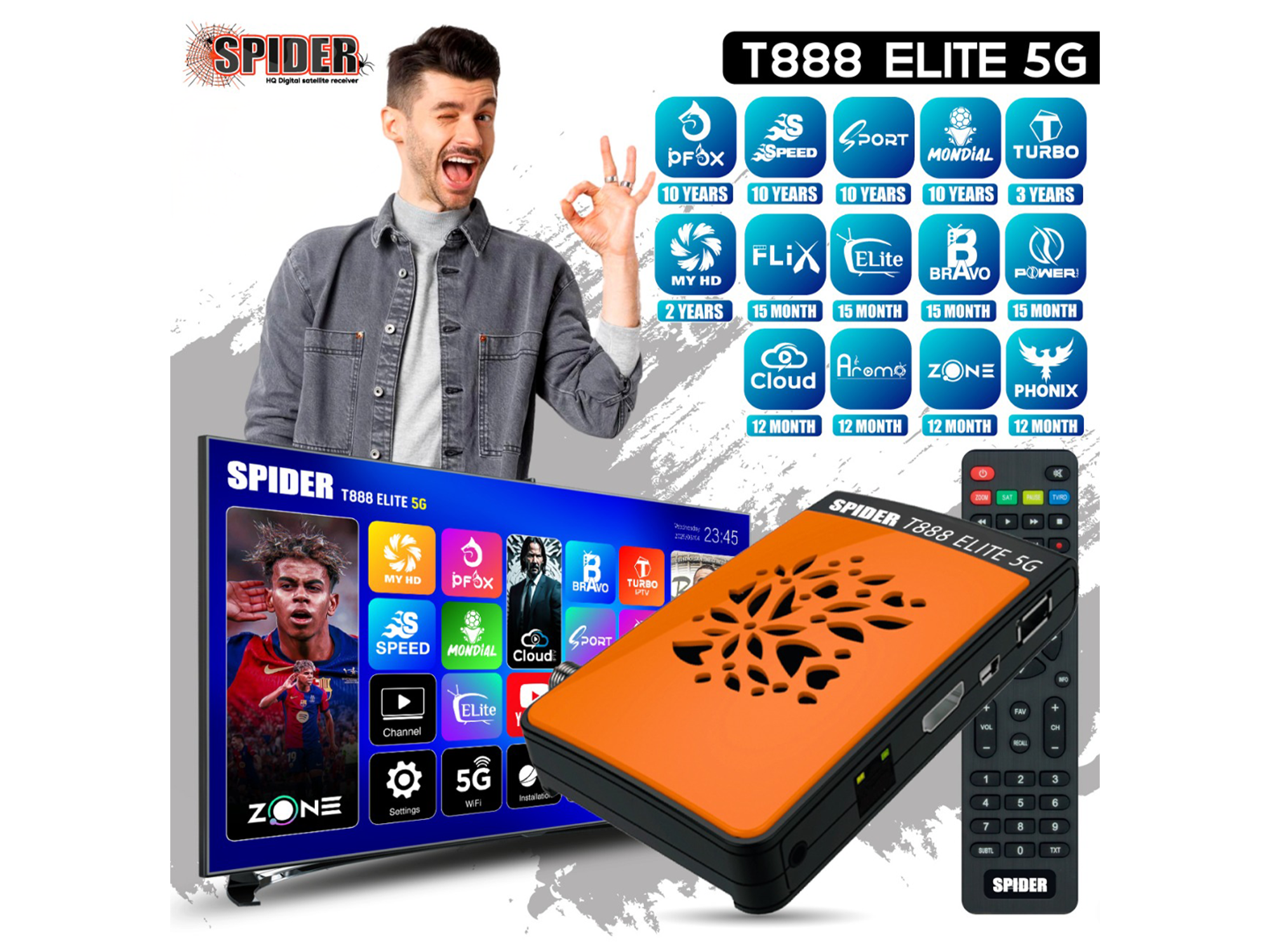 سبايدر T888 ايليت 5G ريسيفر - أفضل سعر