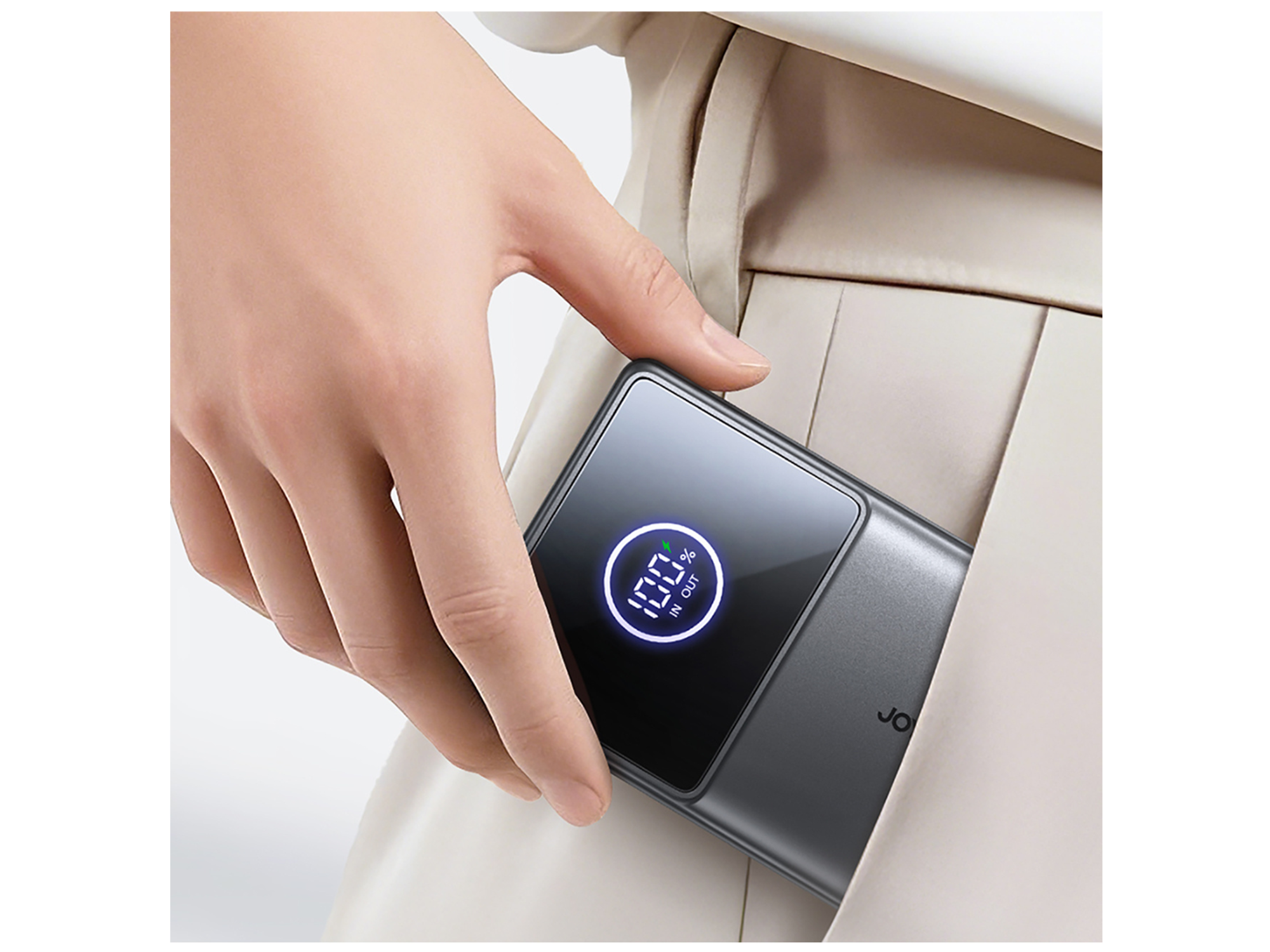 جوي روم JR-PR1 باور بانك سعة 10000 مللي أمبير/ساعة وقوة 22.5 واط مع كيبل USB-C مدمج قابل للسحب - أفضل سعر