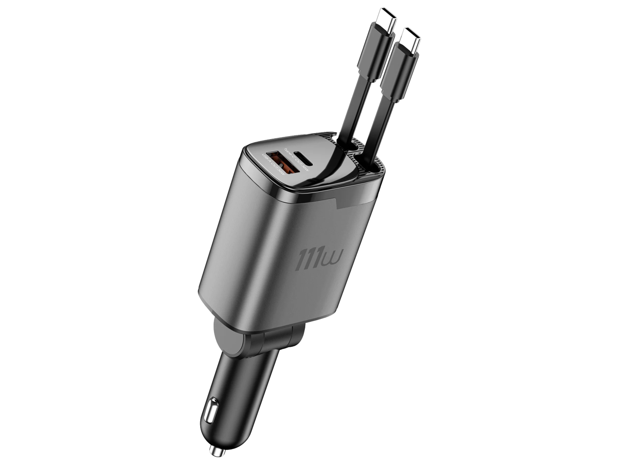 ويوو شاحن سيارة سريعHelix Pro بقوة 111 واط بتقنية GaN، بمنفذي USB-A وC، طراز Wi-CC034 - أفضل سعر