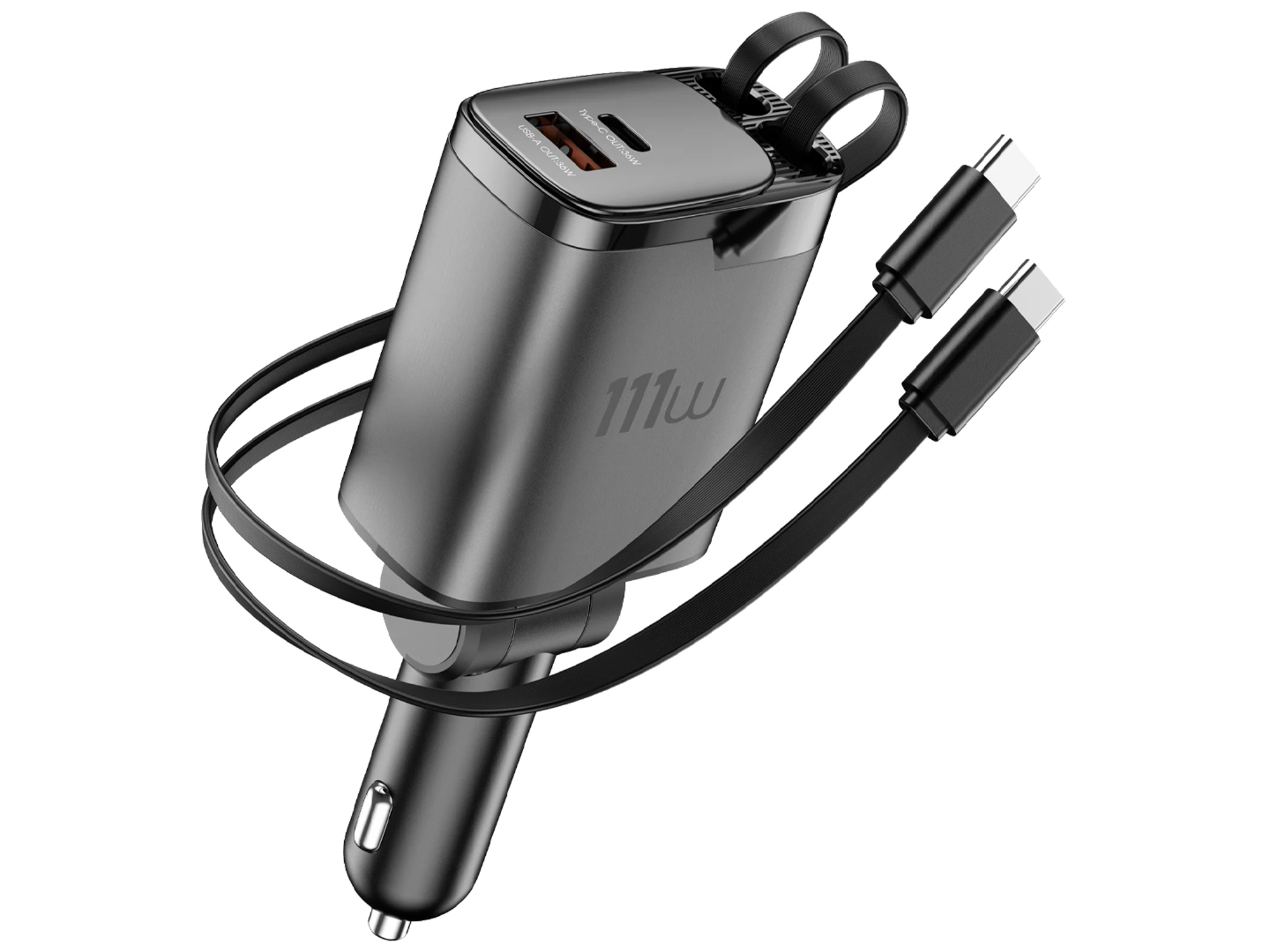 ويوو شاحن سيارة سريعHelix Pro بقوة 111 واط بتقنية GaN، بمنفذي USB-A وC، طراز Wi-CC034 - أفضل سعر