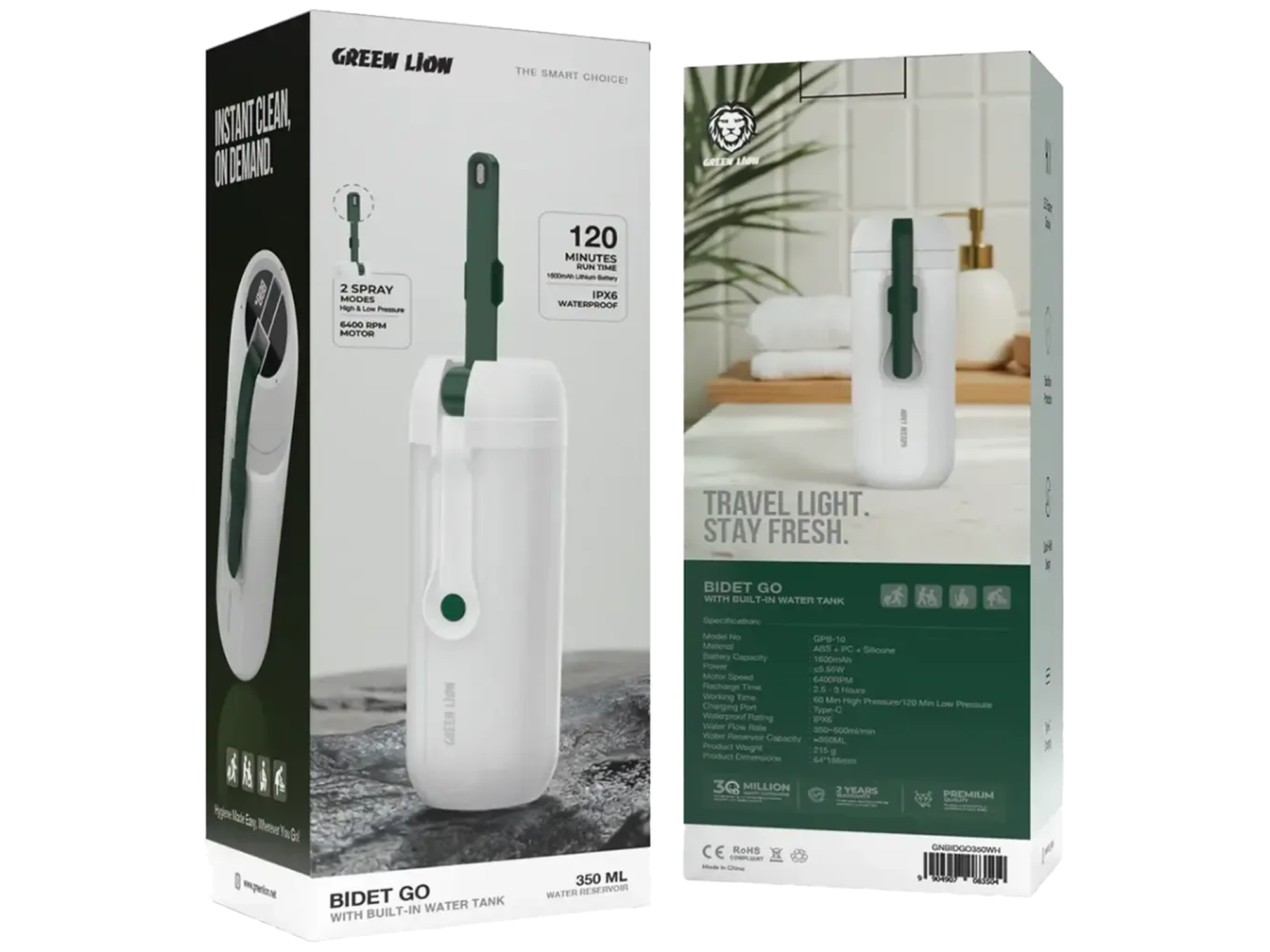 Green Lion Bidet Go with Built-In Water Tank - White - Green Lion Bidet Go with Built-In Water Tank - White Green Lion Bidet Go with Built-In Water Tank - White - Best Prices