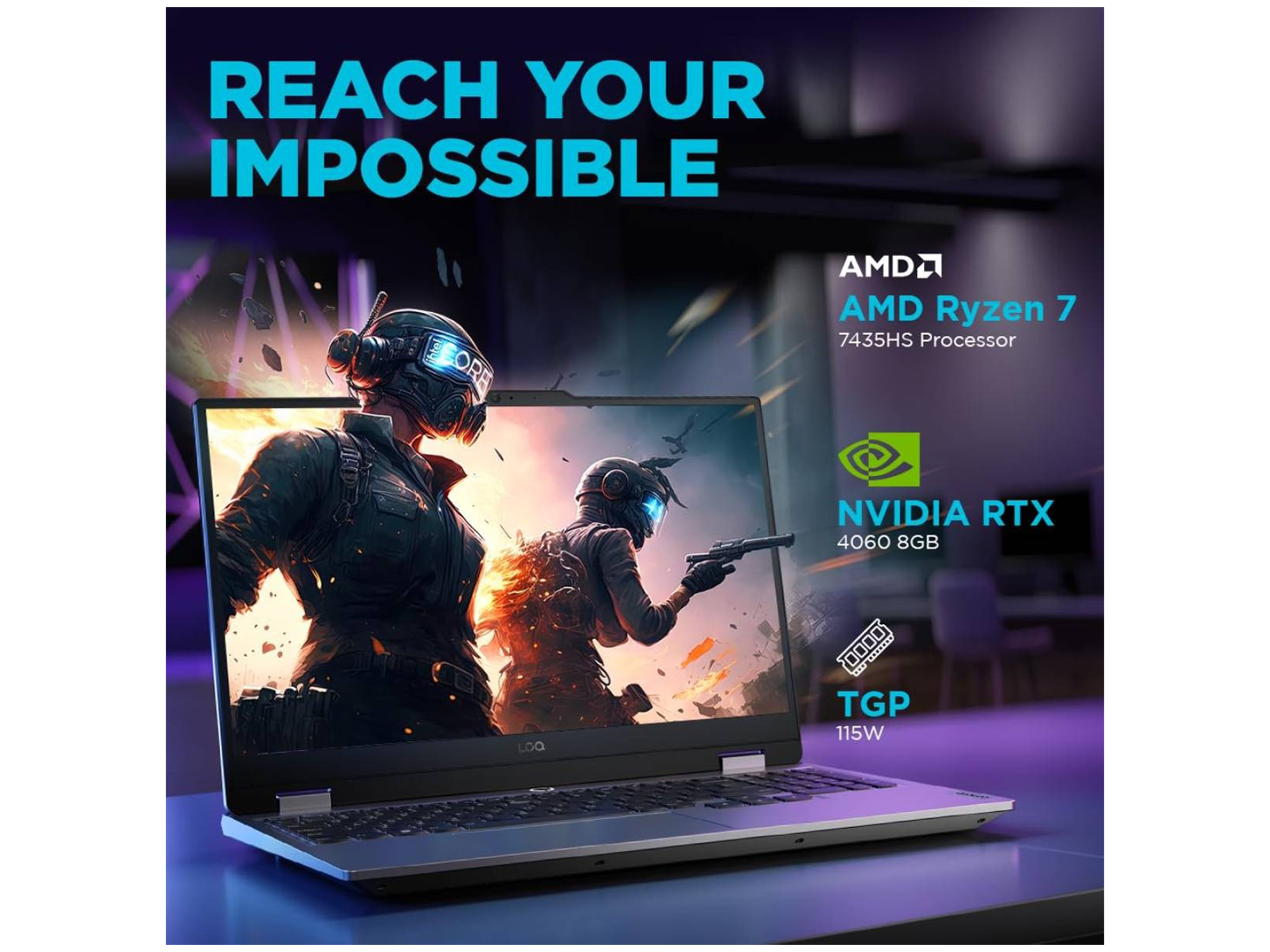 لينوفو لابتوب الألعاب LOQ 15IAX9 بمعالج Intel Core i5-12450HX (بسرعة 4.40 جيجاهرتز) وبطاقة رسومات NVIDIA GeForce RTX 4050 المدعومة بالذكاء الاصطناعي. - أفضل سعر