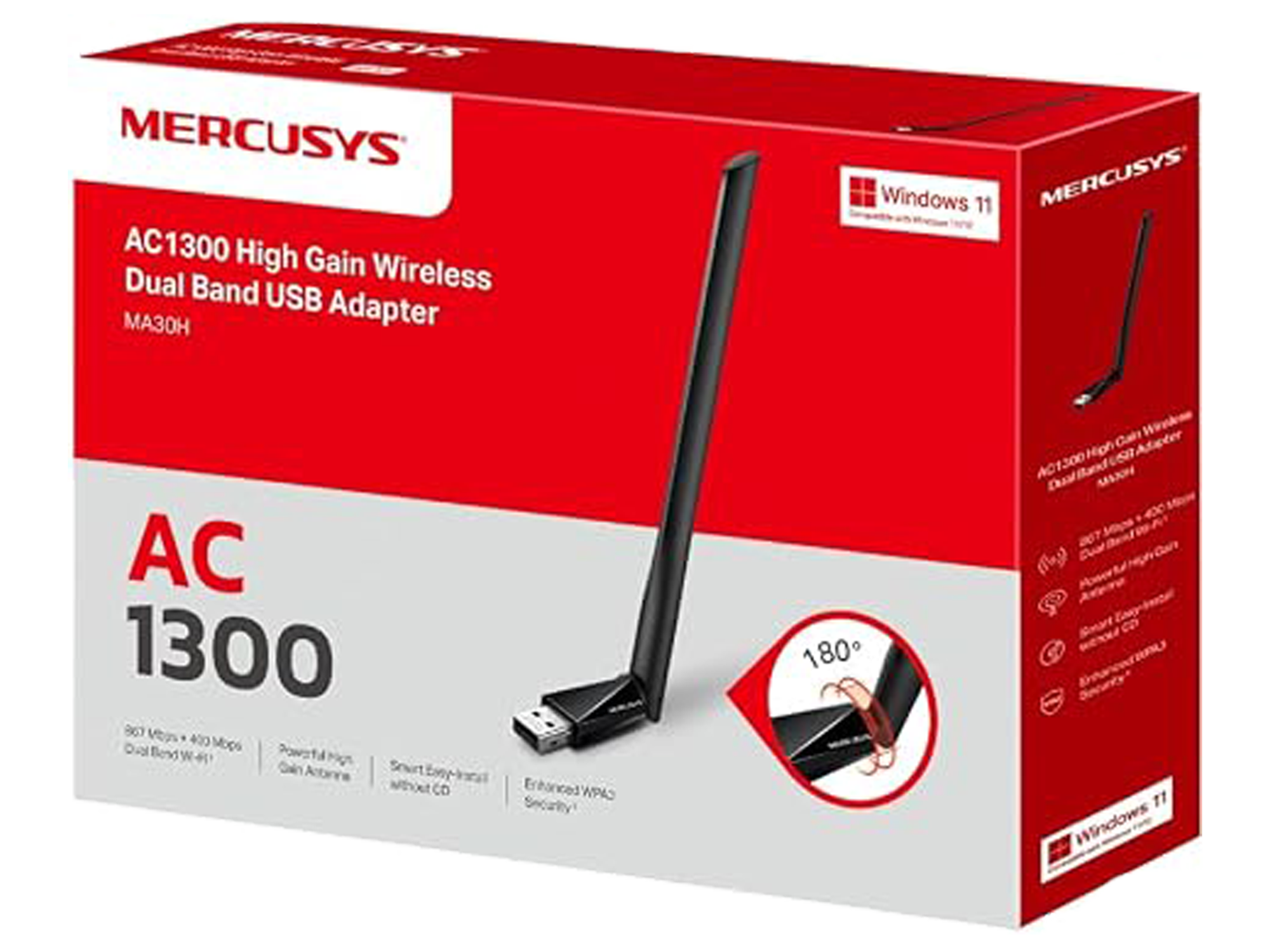 Mercusys AC1300 High Gain Wireless Dual Band USB Adapter - Best Prices