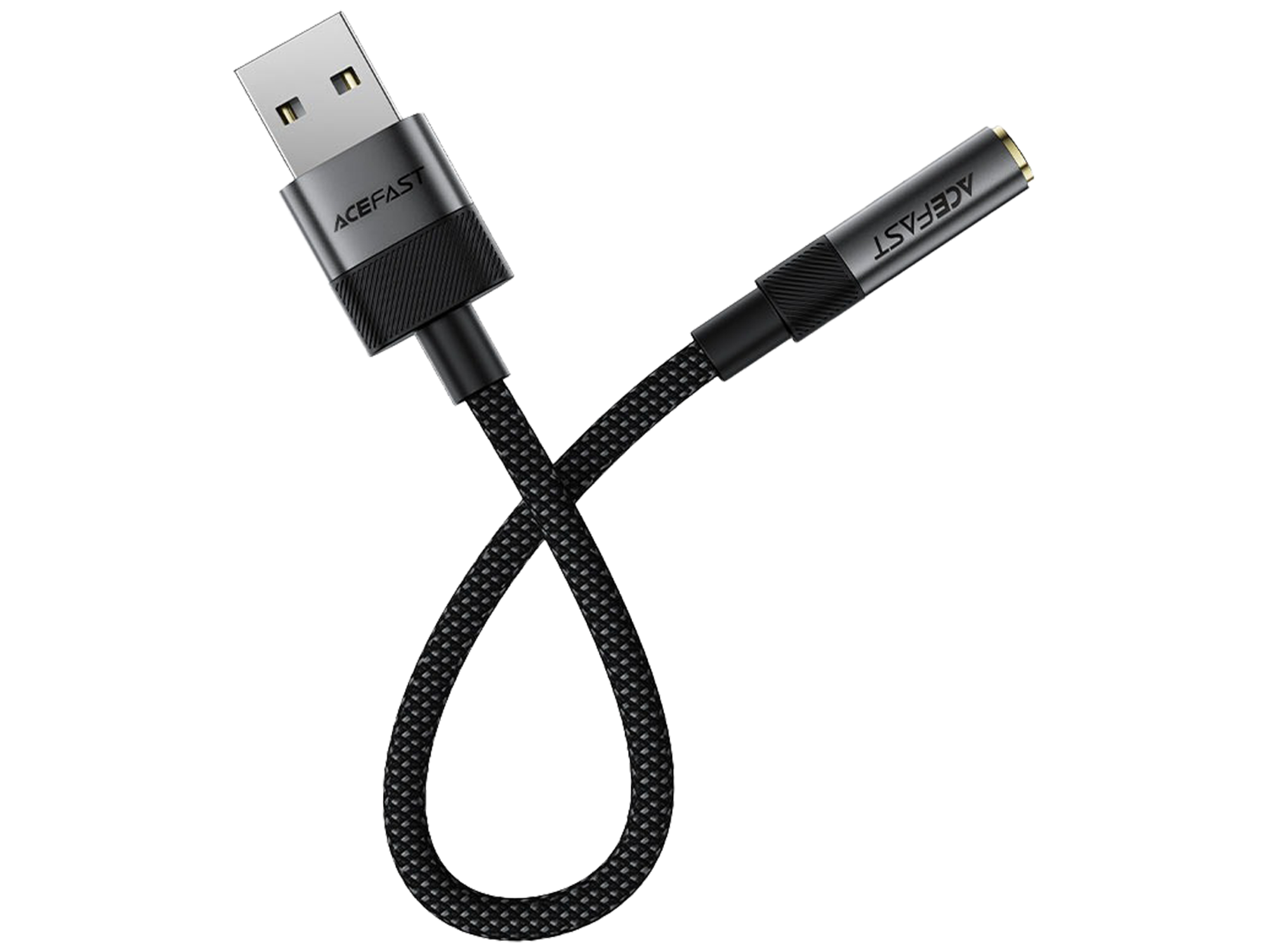 ايس فاست محول صوت J13 من USB-A إلى 3.5 مم، لون أسود - أفضل سعر
