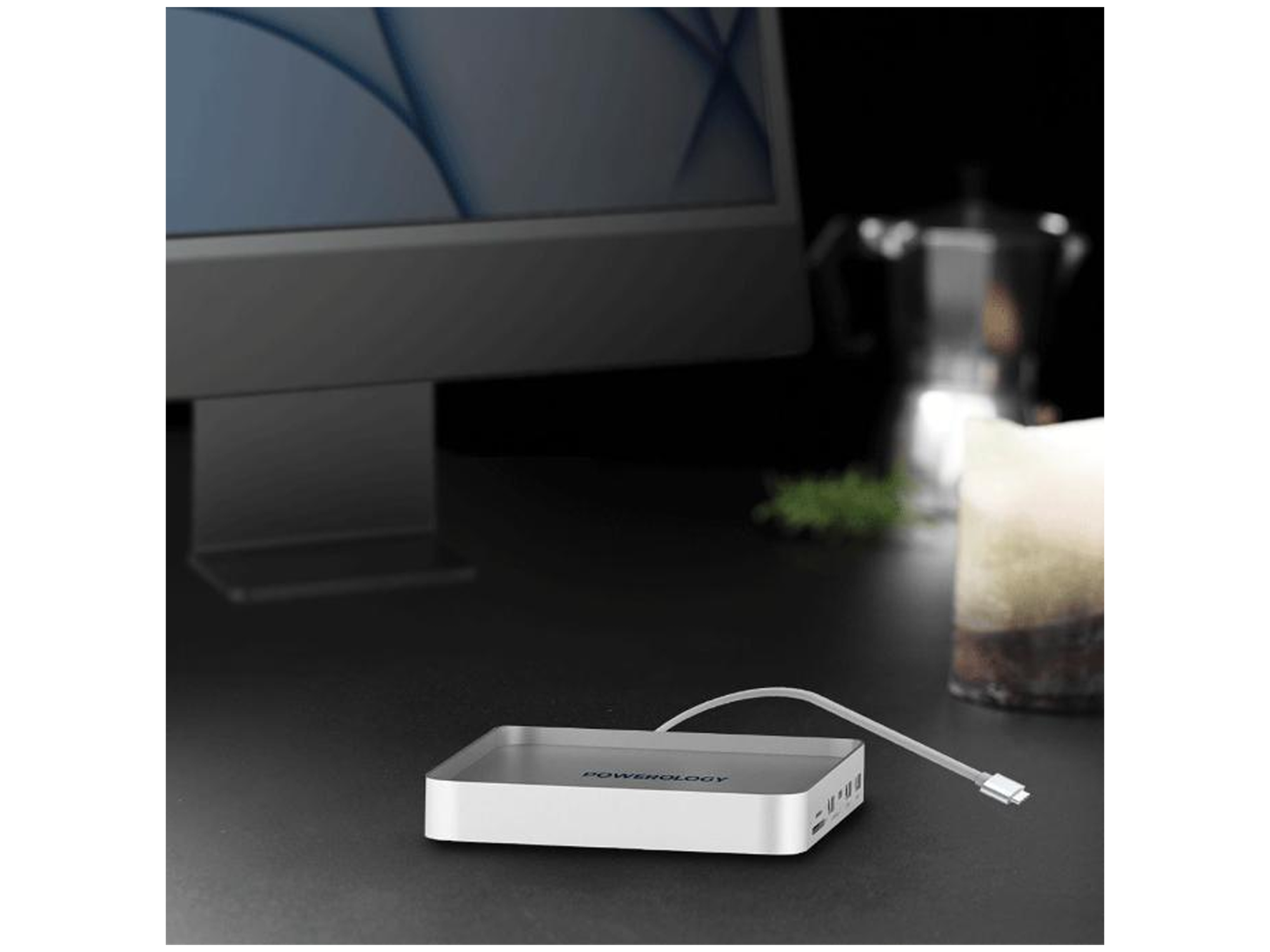 باوراولوجي قاعدة توصيل USB-C لجهاز iMac مقاس 24 بوصة ، مزودة بحاوية لمحرك أقراص SSD - أفضل سعر