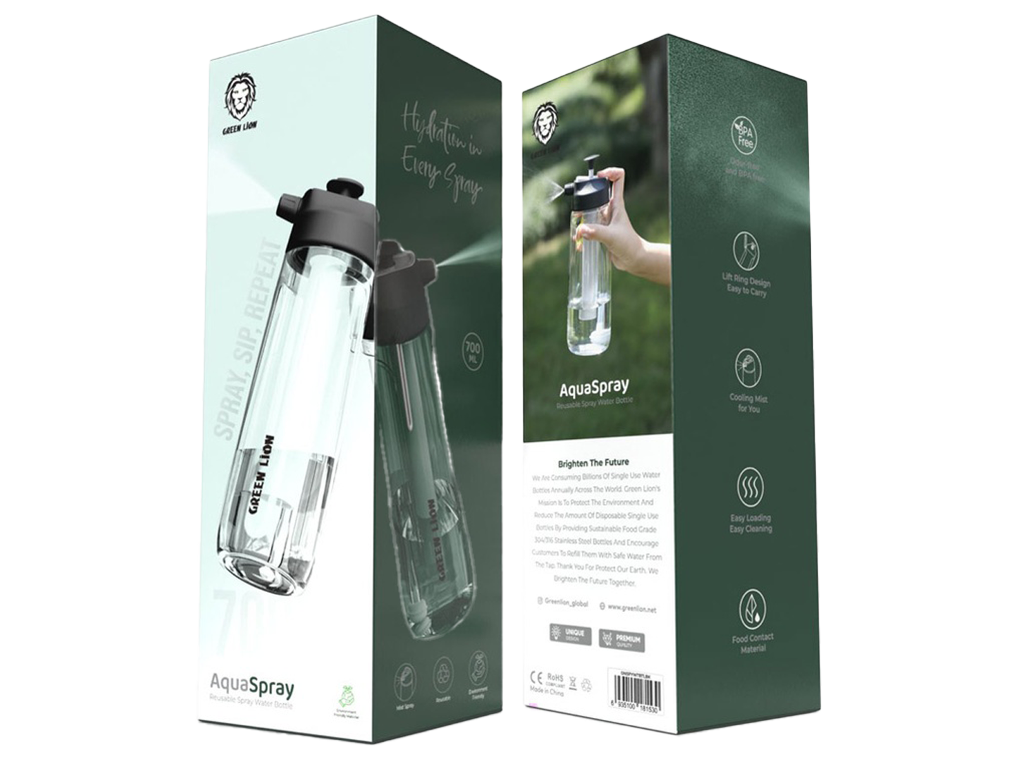 Green Lion Spray Water Bottle - Best Prices