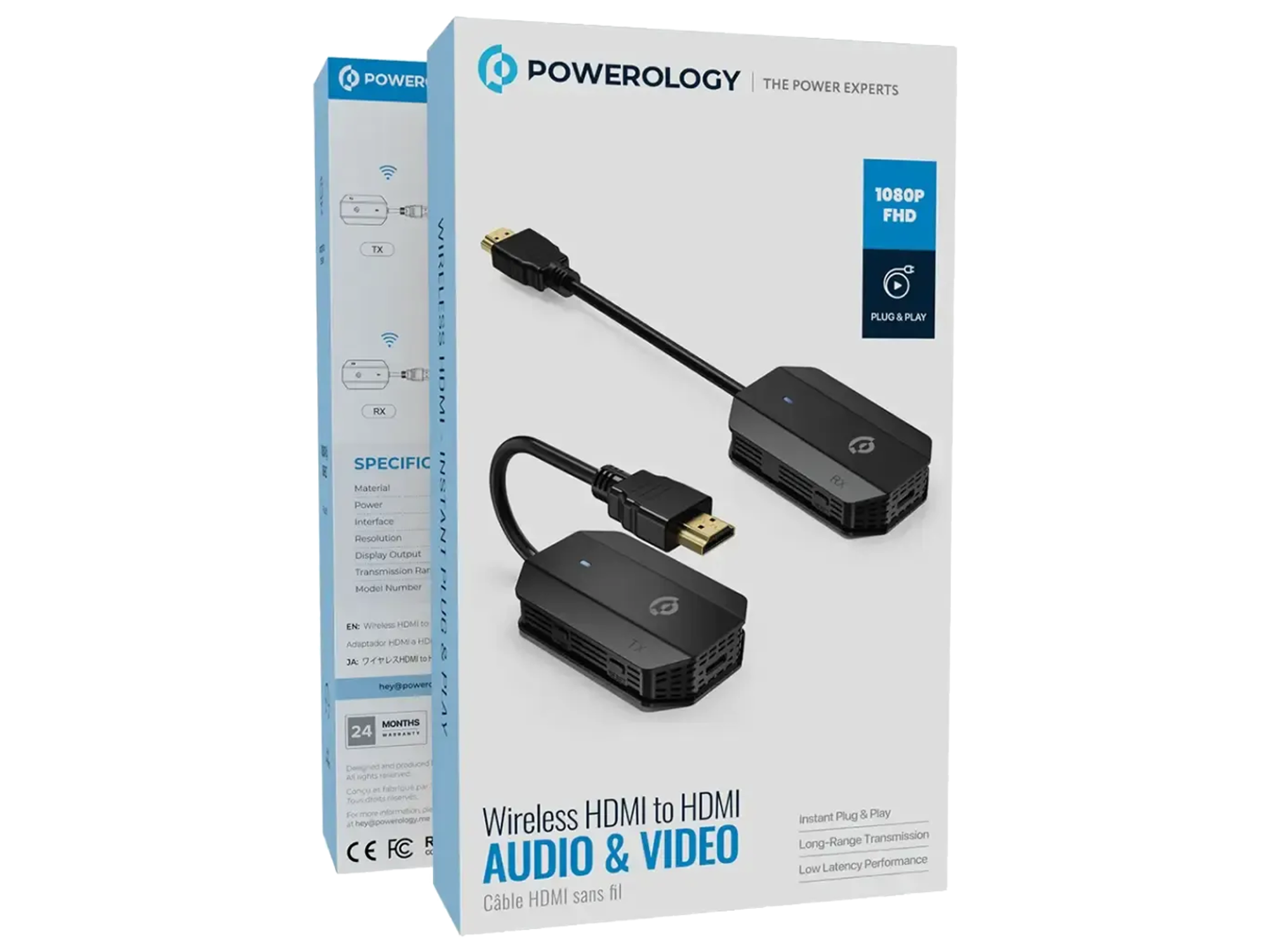 باوراولوجي محول اللاسلكي لعكس شاشة HDMI، يأتي مع كابل USB-C ويدعم دقة Full HD 1080P - أفضل سعر