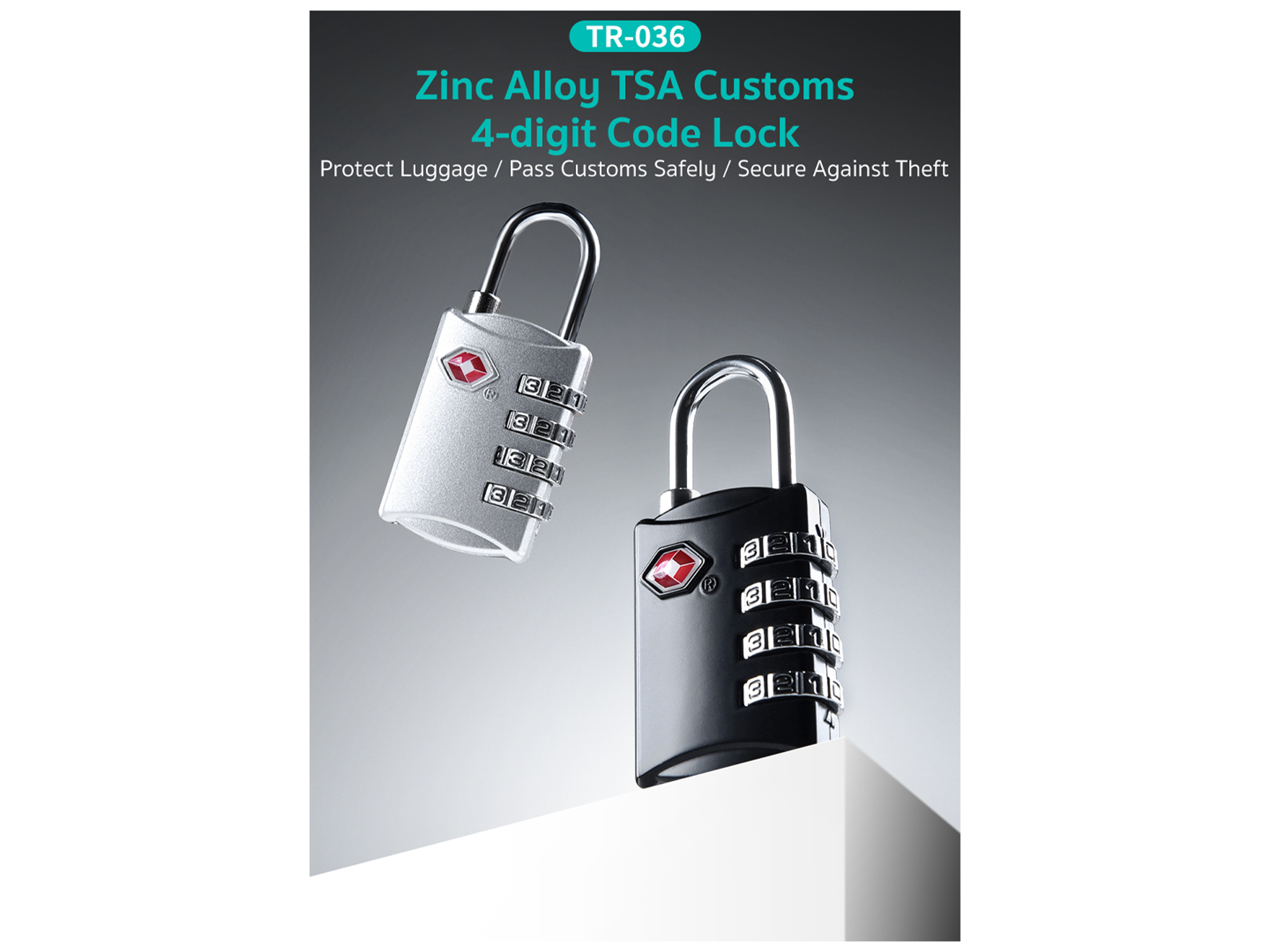 Coteci Zinc Alloy TSA Customs 4-digit Code Lock TR-036 - Best Prices