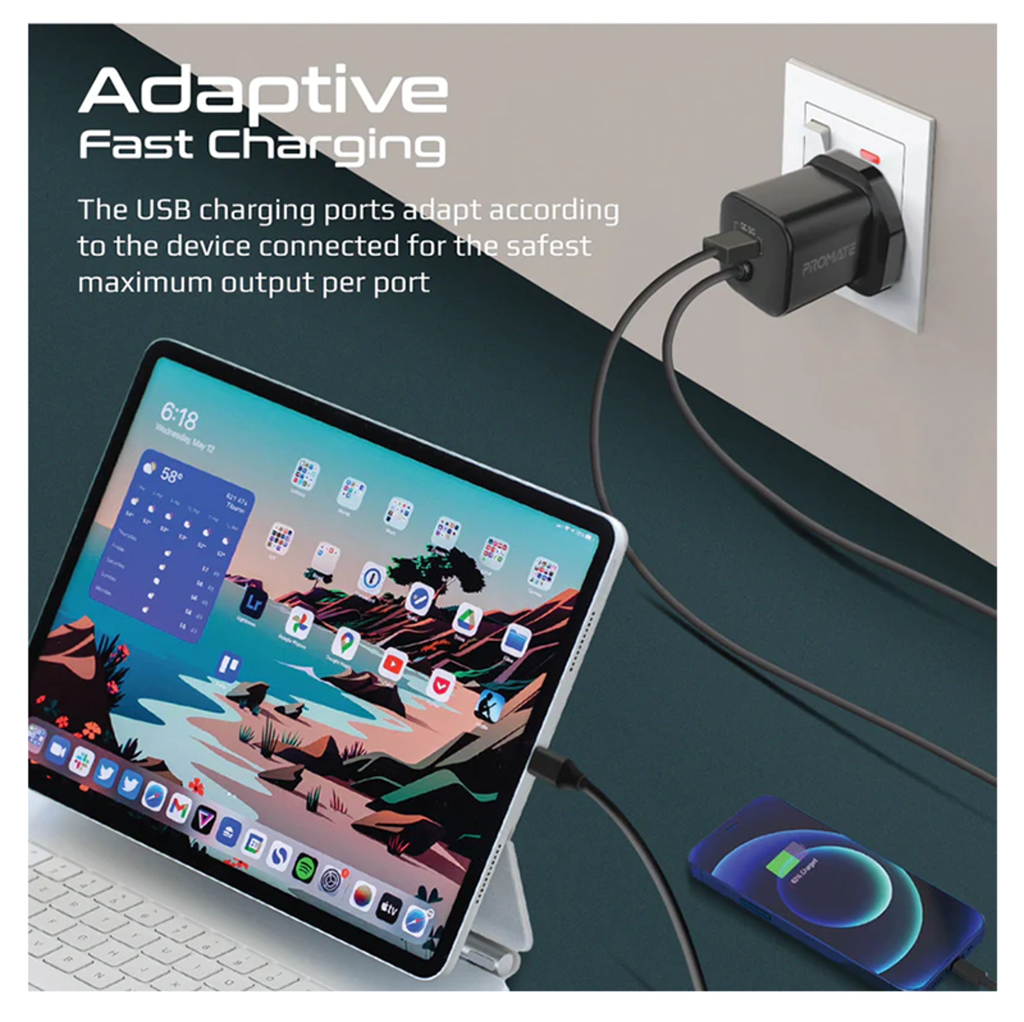 PROMATE 33W Super Speed Wall Charger QC 3.0 & PD - Best Prices