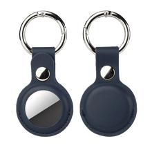 AirTag Leather Case Keychain - Blue