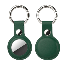 AirTag Leather Case Keychain - Green