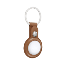 AirTag Leather Case Keychain - Brown