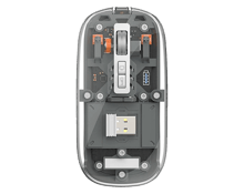 WiWU WM105 Crystal Wireless Mouse Dual Bluetooth + 2.4Ghz - Grey