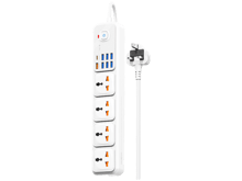 شريط طاقة Moxom MX-ST16 7USB + 1PD 2500W بحد أقصى 12 منفذًا في 1 - أبيض