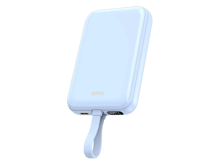 WiWU Wi-P024 10,000mAh Magnetic Wireless Charging Power Bank 20W with Cable - Blue