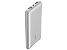 بيلكن  BPB011btBK BoostCharge باور بانك مع ثلاثة منافذ مع كيبل يو اس بي الي تايب سي 15واط - فضي