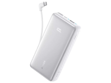 Anker Zolo Powerbank 10k mAh 22.5W Fast Charging  with Built-in USB-C Cable - White