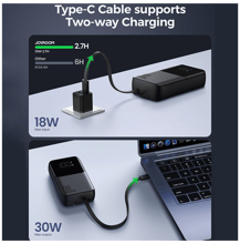 JoyRoom JR-PBC06 30W Mini Power Bank with Dual Cables 10,000mAh - Best Prices