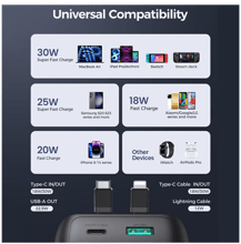 JoyRoom JR-PBC06 30W Mini Power Bank with Dual Cables 10,000mAh - Best Prices
