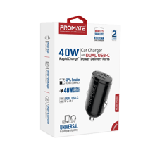 PROMATE RapidCharge™ 40W Car Charger with Dual USB-C Power Delivery Ports - Best Prices
