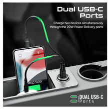 PROMATE RapidCharge™ 40W Car Charger with Dual USB-C Power Delivery Ports - Best Prices