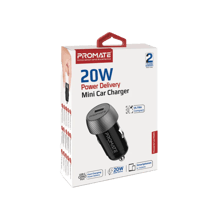 PROMATE 20W Mini Car Charger with Power Delivery - Best Prices