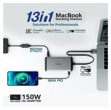 PROMATE 13 in 1 MacBook Docking Station 150W Power Adapter - Best Prices