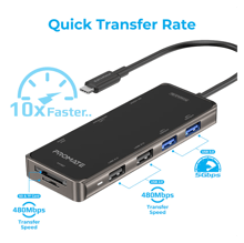 PROMATE 9 in 1 Ultra Compact Multiport Hub 100W Power Delivery - Best Prices