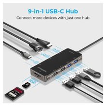 PROMATE 9 in 1 Ultra Compact Multiport Hub 100W Power Delivery - Best Prices