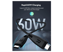 RAVPower CB1037 Type-C 60W Fast Charging Cable 1.2m - Best Prices