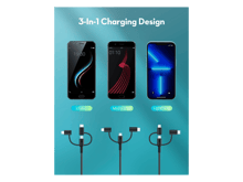 RAVPower RP-CB1033 3 in 1 Type-A To Micro+type C+lightning Cable 1.2m - Best Prices