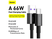 Baseus Superior Series Fast Charging Data Cable USB to Type-C 66W 1m - Best Prices
