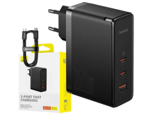OS-Baseus GaN5 Pro Digital Fast Charger 160W With Superior Series Fast Charging Data Cable Type-C to Type-C 240W - Best Prices