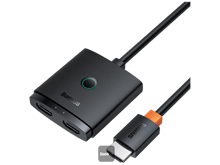 بيسوس AirJoy Series  مفتاح HDMI ثنائي الاتجاه 2 في 1 مع كابل بطول 1 متر - أفضل سعر