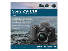 سوني ZV-E10 II APS-C Mirrorless كاميرا بدون مرآة مع عدسة 16-50ملم - أفضل سعر سوني ZV-E10 II APS-C Mirrorless كاميرا بدون مرآة مع عدسة 16-50ملم - أفضل سعر
