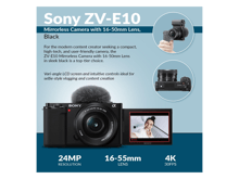 سوني ZV-E10 II APS-C Mirrorless كاميرا بدون مرآة مع عدسة 16-50ملم - أفضل سعر سوني ZV-E10 II APS-C Mirrorless كاميرا بدون مرآة مع عدسة 16-50ملم - أفضل سعر