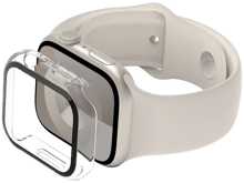 بيلكن ScreenForce شاشة حماية من الزجاج المقوى المقاوم للميكروبات بزاوية 360 درجة لساعة Apple Watch Series 9/8/7/6/5/4/SE - أفضل سعر