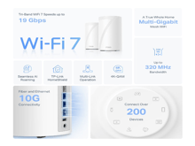 Tp-Link Deco BE85(2-pack)  BE19000 Whole Home Mesh  Wi-Fi 7 System - Best Prices