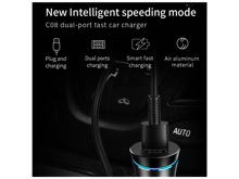جوي رووم JR-C08 شاحن سيارة من سلسلة Extreme Speed بمنفذي USB QC3.0 و2.4A - أفضل سعر