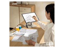 رتاكو حامل كمبيوتر محمول قابل للتعديل بثلاثة مستويات مع قاعدة دوارة 360 درجة RS-CP84S - أفضل سعر