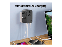 كووتي شاحن سفر عالمي  بقوة 70 واط بتقنية GaN مع منفذ USB-C قابل للسحب - أفضل سعر