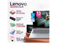 لينوفو آيديا باد 3 سليم، معالج كور i3، ذاكرة وصول عشوائي 8 جيجابايت، قرص صلب SSD بسعة 256 جيجابايت - أفضل سعر