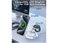 انكر ماك جو  حامل شحن لاسلكى 2 في 1 بقوة 15 واط، متوافق مع MagSafe ومعيار Qi2 - أفضل سعر