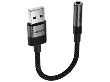 ايس فاست محول صوت J13 من USB-A إلى 3.5 مم، لون أسود - أفضل سعر